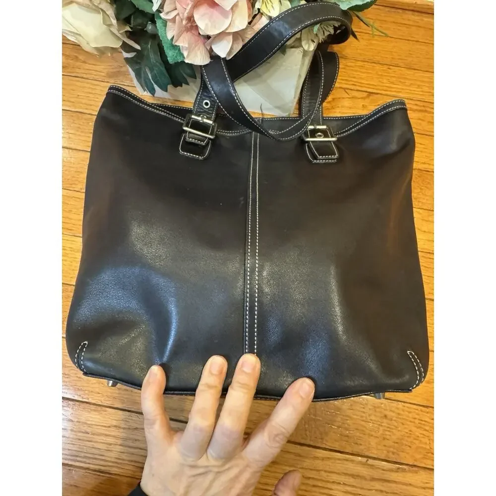 Coach 9573 black tote bag (pu100 - Picture 7 of 9